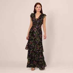 🌸 Adrianna Papell Floral Gown – Size 4 NWT